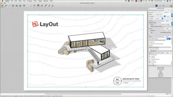 Plan d'architecte LayOut Sketchup